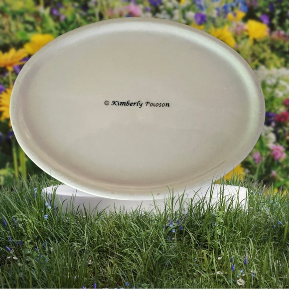 Vintage Kimberly Poloson Ceramic Oval Trinket Box (Dish & Lid). - Picture 6 of 6